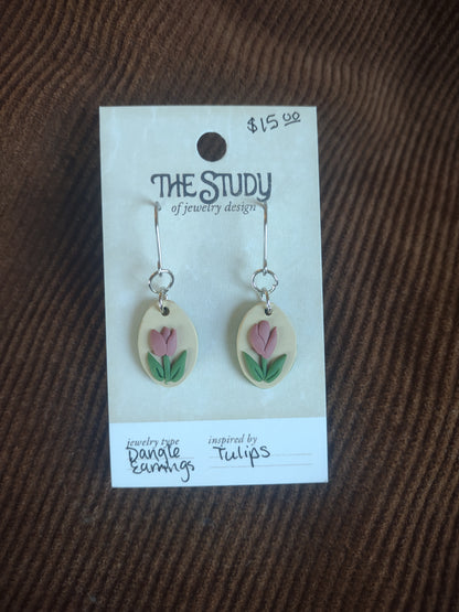 Tulip Earrings Tan